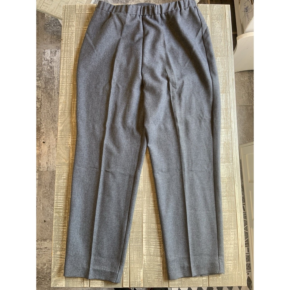 Donnkenny Classics Womens Size 18 Elastic Waist Pants Gray Polyester Stretch NEW